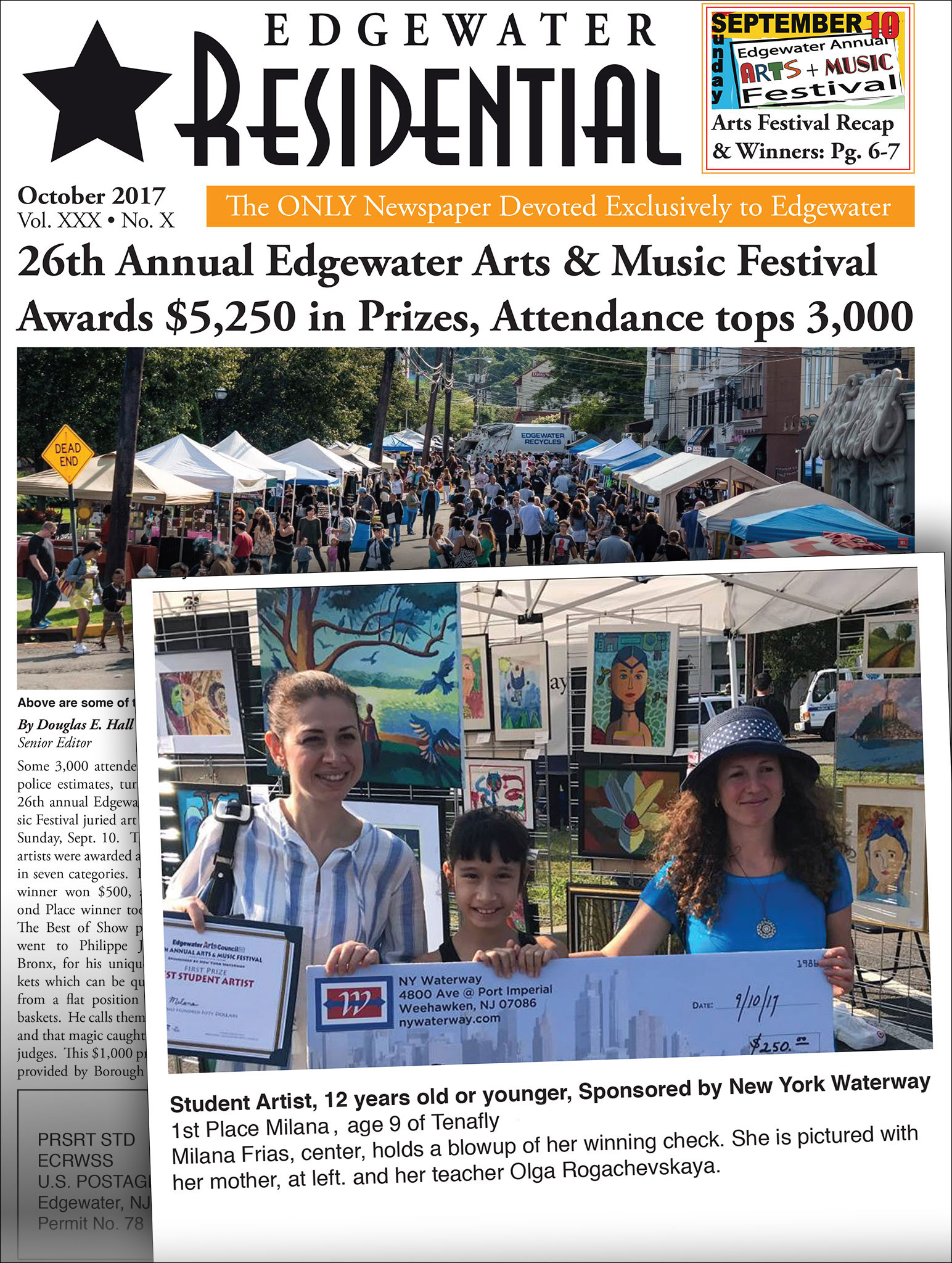 Milana wins an award at the 2017 Edgewater Arts and Music Festival ...